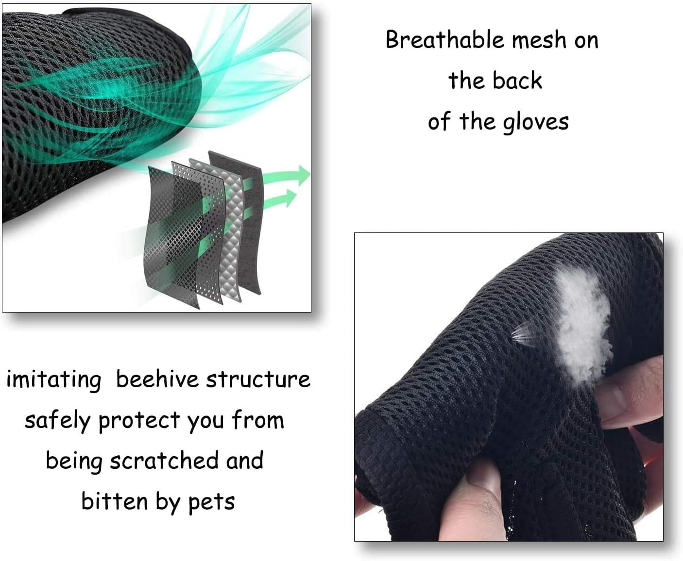 Grooming Glove for Deshedding - Efficient Pet Hair Remover Brush for Dogs, Cats, Horses (Long & Short Fur)