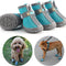 Dog Booties Paw Protector Dog Hiking Boots Breathable Dog Boots with Anti-Slip Rugged Sole for Small Medium Dogs, Blue, Size 4 (Pack of 4)