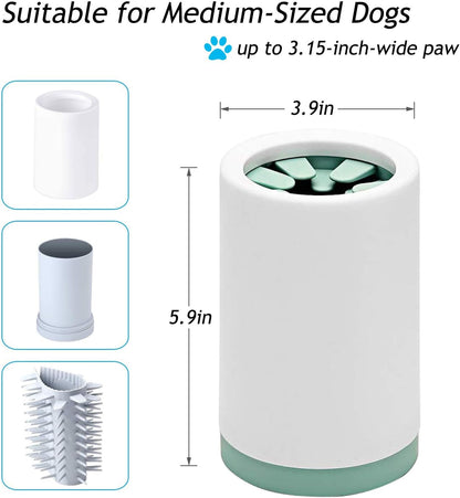 Portable Foot Washer Cup for Small, Medium Dogs and Cats - Muddy Paw Cleaner, Green